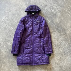 Columbia Down Parka Jacket Womens S Purple Long Ski Snow Winter Outdoors